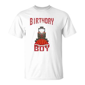 Kids 5Th Birthday Train Gift For Five 5 Years Old Boys T-Shirt | Mazezy