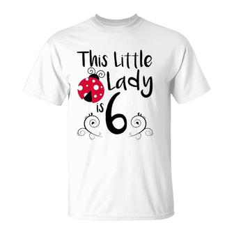 Kids 6 Years Old Ladybug Birthday Party Lady Bug Party 6Th Gift T-Shirt | Mazezy DE