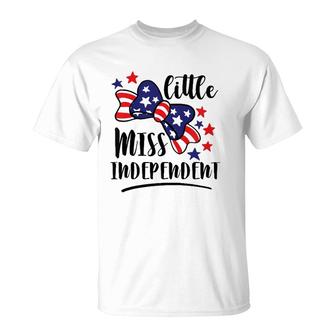 Kids Lil’ Miss Independent Patriot 4Th Of July Independence Day T-Shirt | Mazezy