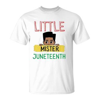 Kids Little Mister Juneteenth Kids Black Son Toddler Boys Sons T-Shirt | Mazezy