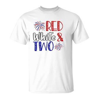 Kids Red White & Two 2Nd Birthday 4Th Of July Independence Day T-Shirt | Mazezy AU