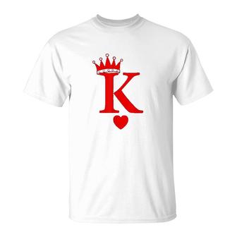 King Of Hearts Queen Of Hearts Playing Cards Deck Of Cards T-Shirt - Seseable