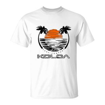 Koloa Surf Sunset With Palms T-Shirt | Mazezy