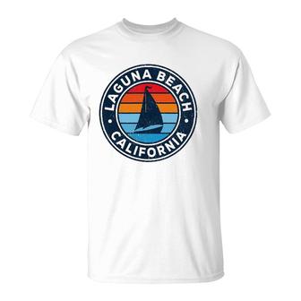 Laguna Beach California Ca Vintage Sailboat Retro 70S T-Shirt | Mazezy