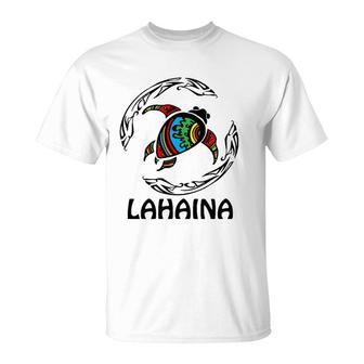 Lahaina Tribal Turtle Hawaiian Design Souvenir Gift T-Shirt | Mazezy