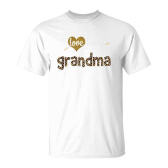 Leopard I Love Being Grandma Black T-Shirt | Mazezy