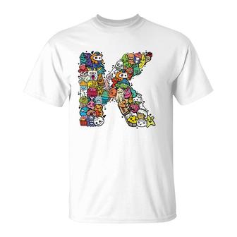 Letter K Alphabet K Name Initial Monogrammed S T-Shirt | Mazezy