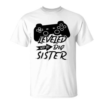Leveled Up Tobig Sister Gamer Pregnancy Announcement Baby T-shirt - Thegiftio UK