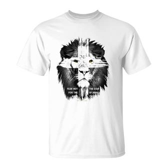 Lion Cross Jesus Christian Lord God Believer Gift T-Shirt | Mazezy
