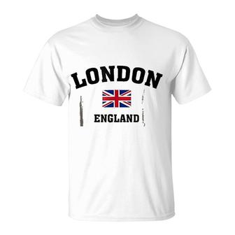 London England With Union Jack Flag T-Shirt | Mazezy