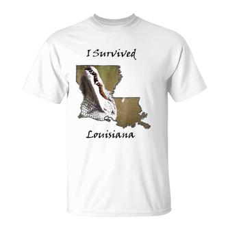 Louisiana Alligator Southern Survival Short Sleeve T-Shirt | Mazezy
