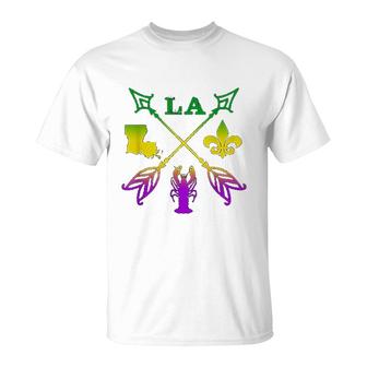 Louisiana Arrow New Orleans Mardi Gras T-Shirt - Thegiftio UK