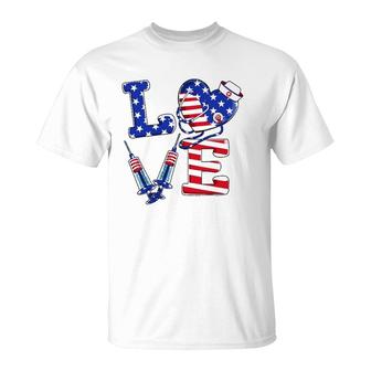 Love Er Life Nurse 4Th Of July American Flag Patriotic T-Shirt | Mazezy