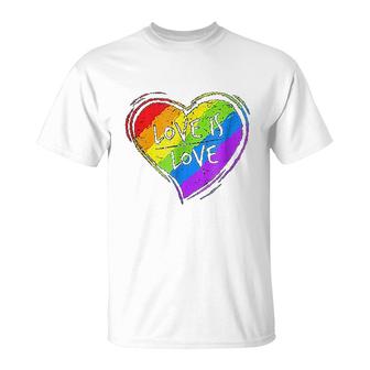 Love Is Love Heart Lgbt Pride T-Shirt | Mazezy