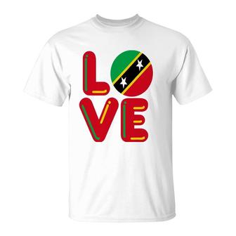 Love - St Kitts And Nevis T-Shirt | Mazezy