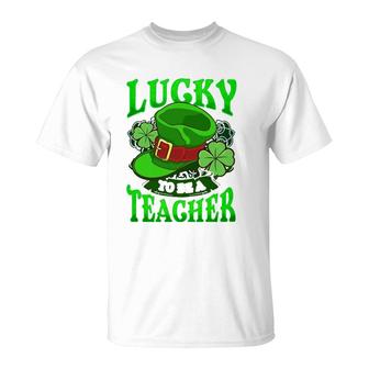 Lucky To Be A Teacher St Patricks Day Teacher T-Shirt | Mazezy