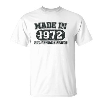 Made In 1972 50 Years Old Bday Men Women 50 Birthday T-Shirt | Mazezy