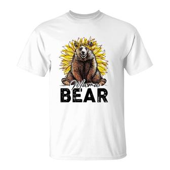 Mama Bear Sunflower Funny Happy Mother's Day T-Shirt | Mazezy