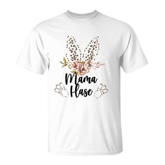 Mama Rabbit Easter Bunny Floral Leo Look Outfit Gift Easter T-Shirt | Mazezy