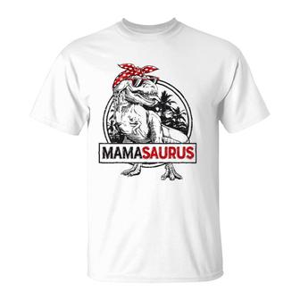 Mamasaurusrex Dinosaur Funny Mama Saurus Family Matching T-Shirt | Mazezy