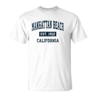 Manhattan Beach California Ca Vintage Sports Design Navy T-Shirt | Mazezy