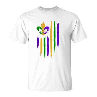 Mardi Gras Carnival American Flag Cajun Festival T-Shirt | Mazezy