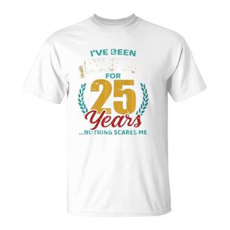 Married For 25 Years Silver Wedding Anniversary Premium T-Shirt | Mazezy