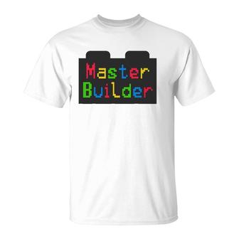 Master Builder Toy Blocks Destroyer Brick Building Boy T-Shirt | Mazezy