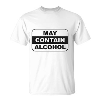 May Contain Alcohol Funny Beer Wind Drinking Party Graphic T-Shirt - Thegiftio UK