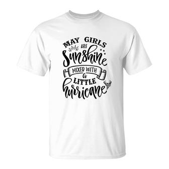 May Girls Are Sunshine Mixed Little Hurricane T-Shirt | Mazezy