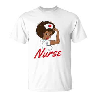 Melanin Black Nurse Clothing Gift African American Women T-Shirt | Mazezy