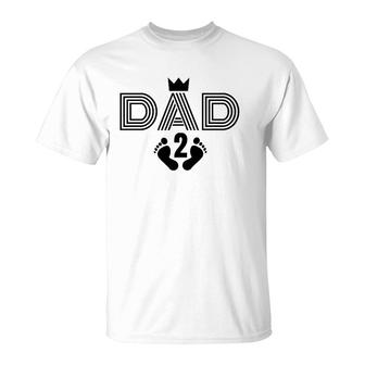 Mens Baby Number 2 Pregnancy Announcement Dad To Be Of 2 Kids T-Shirt | Mazezy