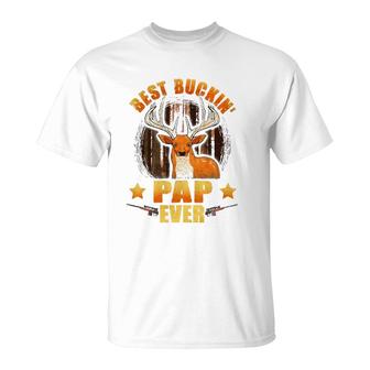 Mens Best Buckin' Pap Ever Deer Hunting Father's Day Gifts T-Shirt | Mazezy