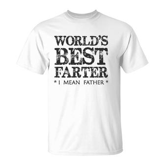Mens Dad Gifts World's Best Farter I Mean Father Funny Papa T-Shirt | Mazezy AU