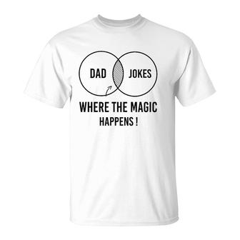 Mens Dad Jokes Where The Magic Happens ,Funny Father's Day T-Shirt | Mazezy DE