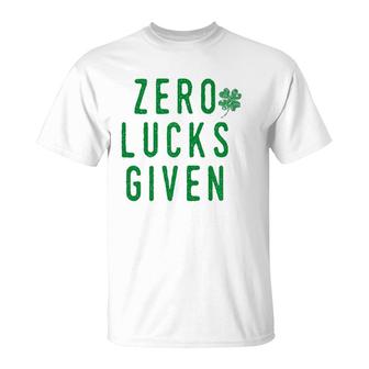 Mens No Lucks Given St Patty's Party Green Parade Gift T-Shirt | Mazezy