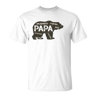 Men's Papa Camping Bear Top Camper Grandpa Gifts For Men T-Shirt | Mazezy