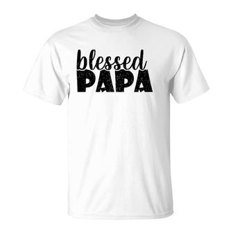 Mens Papa Grandpa Proud New Dad Blessed Papa Father's Day T-Shirt | Mazezy