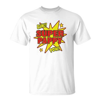 Mens Super Pappy Super Power Dad Father Gift T-Shirt | Mazezy