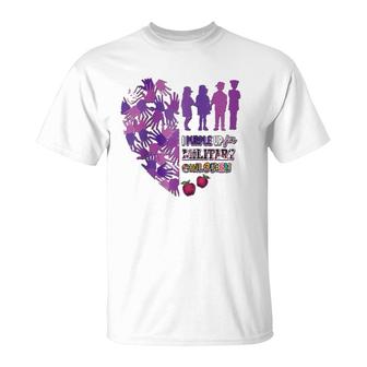 Military Child Purple Up For Military Kids Month Women Raglan Baseball Tee T-Shirt | Mazezy