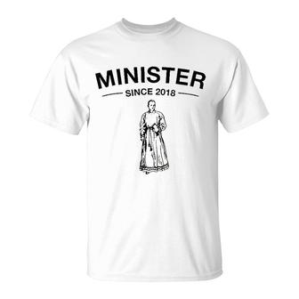 Minister Since 2018 Funny Ordained Minister T-Shirt | Mazezy