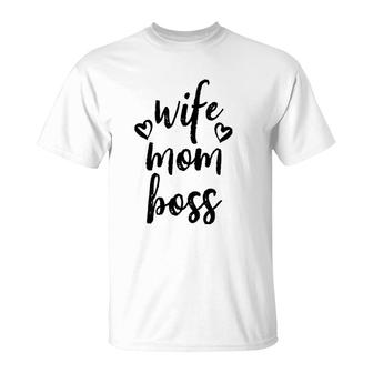 Mom Wife Boss Mother's Day T-Shirt | Mazezy