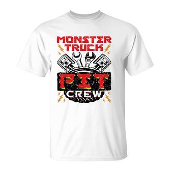 Monster Truck Pit Crew Men Boys Jam Rally T-Shirt | Mazezy