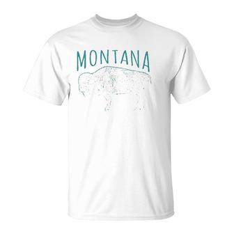 Montana Bison States Of Montana T-Shirt | Mazezy