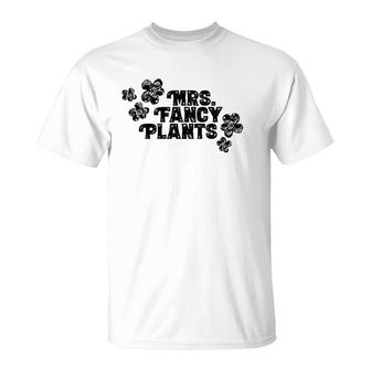 Mrs Fancy Plants With Flowers Decor T-Shirt | Mazezy CA