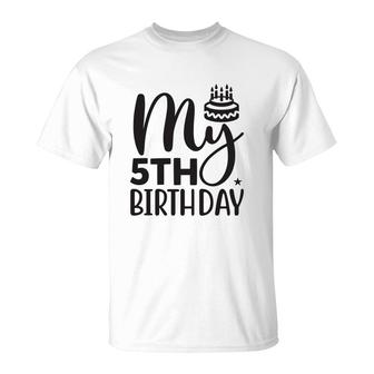 My 5Th Birthday Funny Birthday Cake Design T-Shirt - Seseable