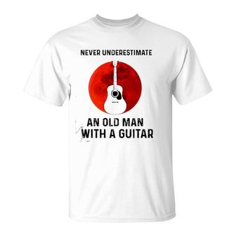 Never Underestimate An Old Man With A Guitar T-Shirt | Mazezy