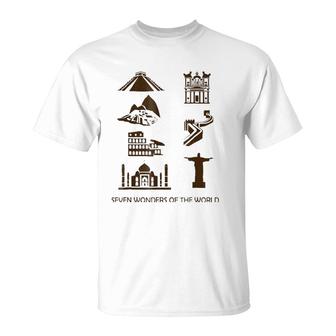 New Seven Wonders Of The World Geography T-Shirt | Mazezy