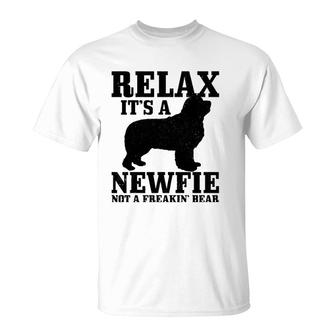 Newfoundland Dog Relax I'ts A Newfie Not A Bear Newfie Mom T-Shirt | Mazezy