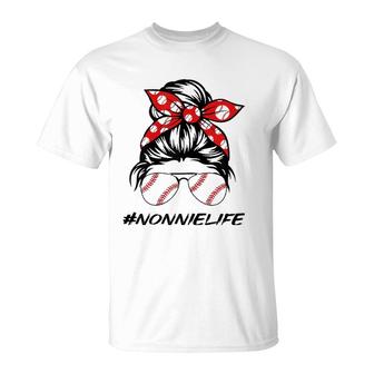 Nonnie Life Softball Baseball Love Nonnielife Mother's Day T-Shirt | Mazezy